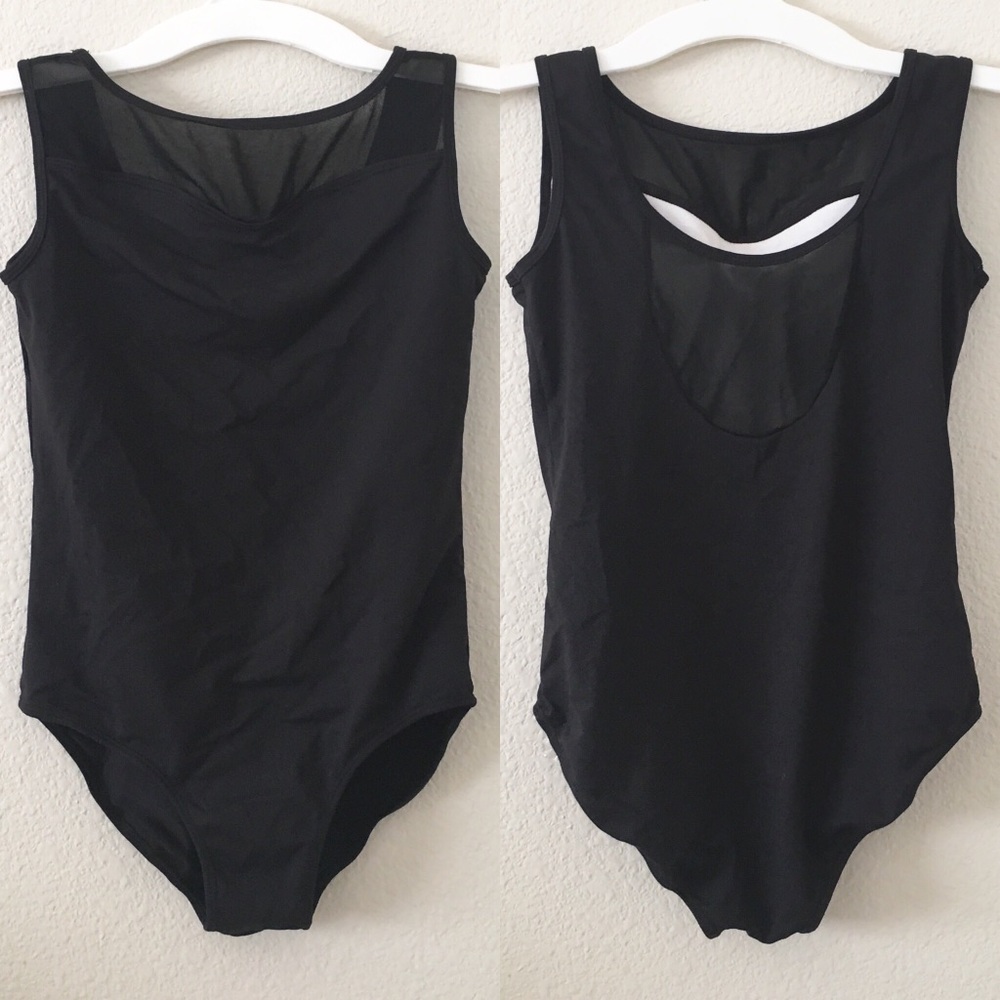 New Black Mesh Leotard